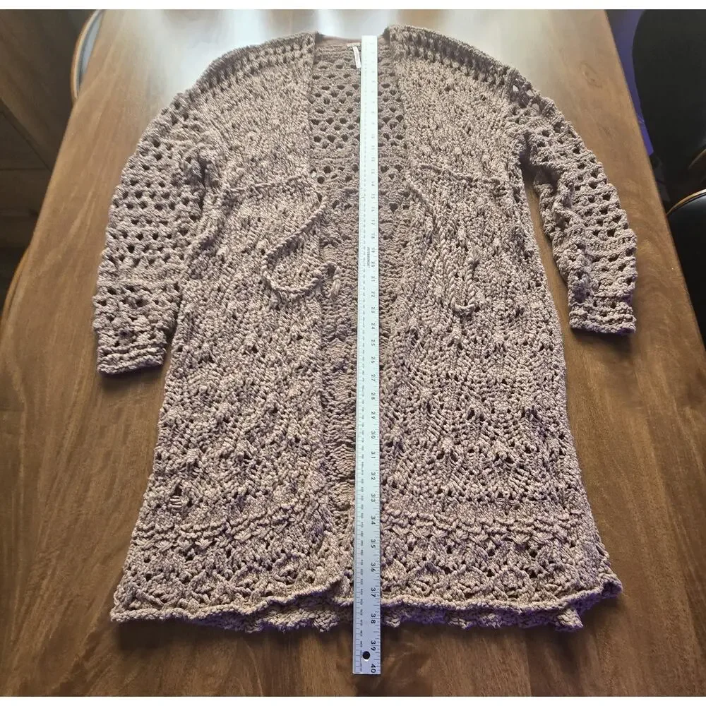 NWT Free People Sweet Talker Long Crochet Cardigan Sz S